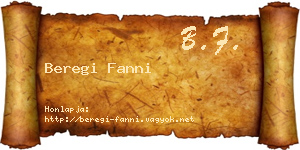 Beregi Fanni névjegykártya